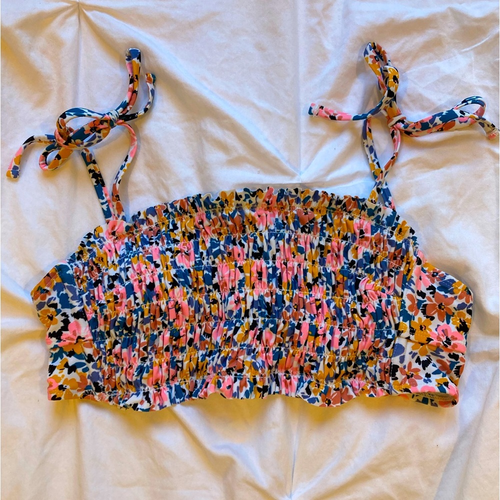Bandeau swim floral swim top